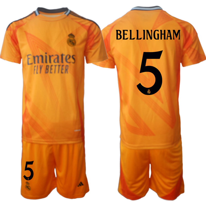 Men 2024-2025 Club Real Madrid away orange #5 Soccer Jersey